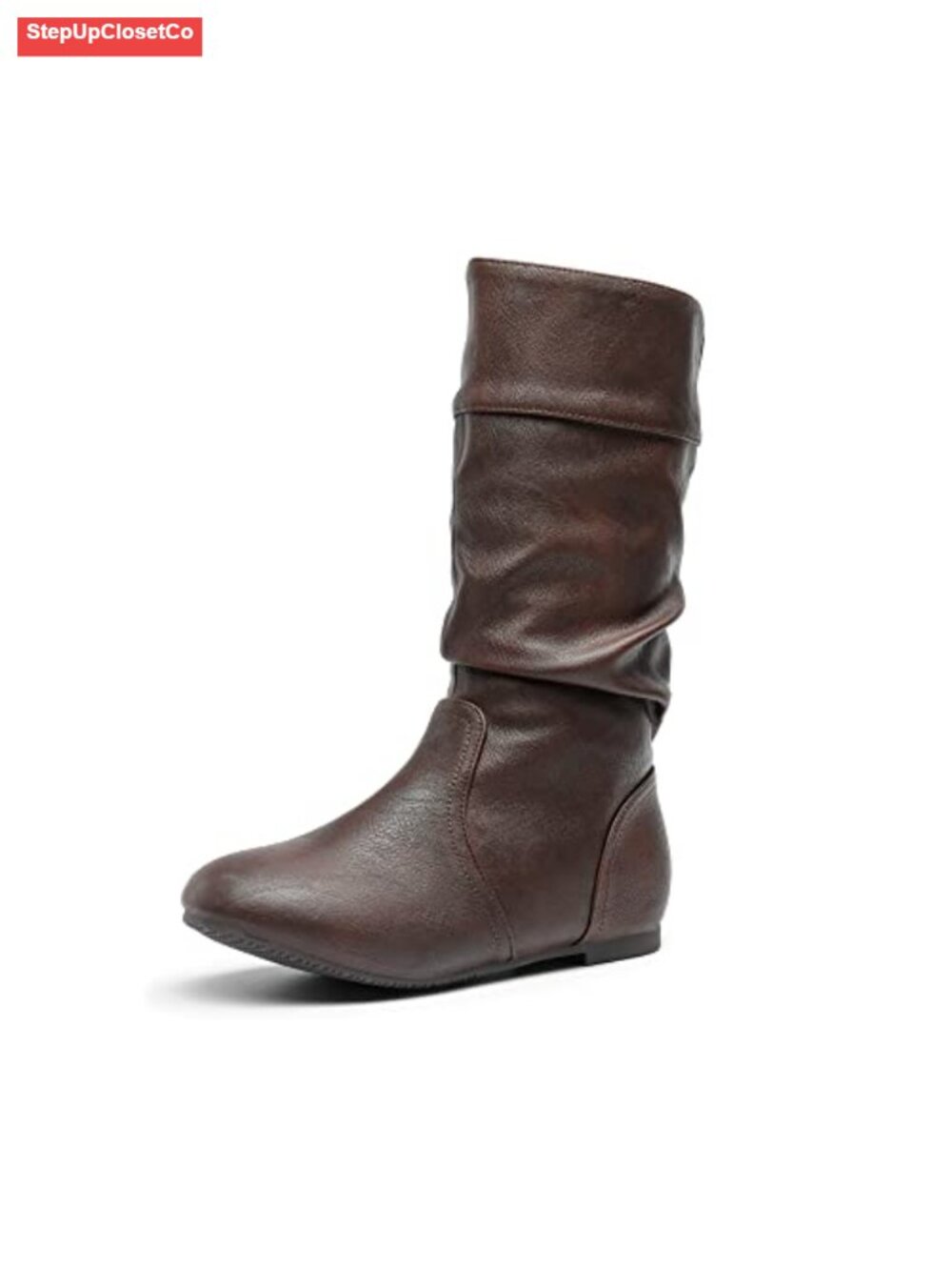 Girls Knee High Riding Boots Faux Fur Lined Side Zip